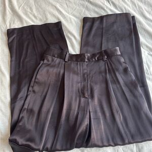 Aritzia Babaton Black Satin Trousers